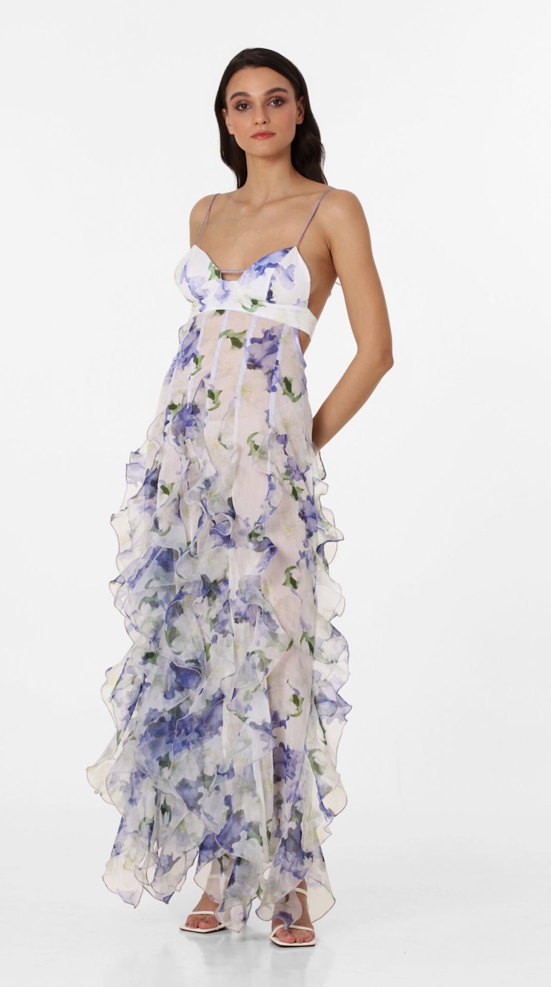 Iris Maxi Dress - White Floral