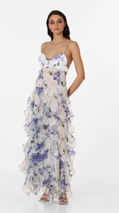 Iris Maxi Dress - White Floral